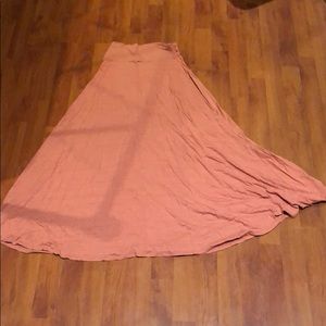 Coral pink long skirt